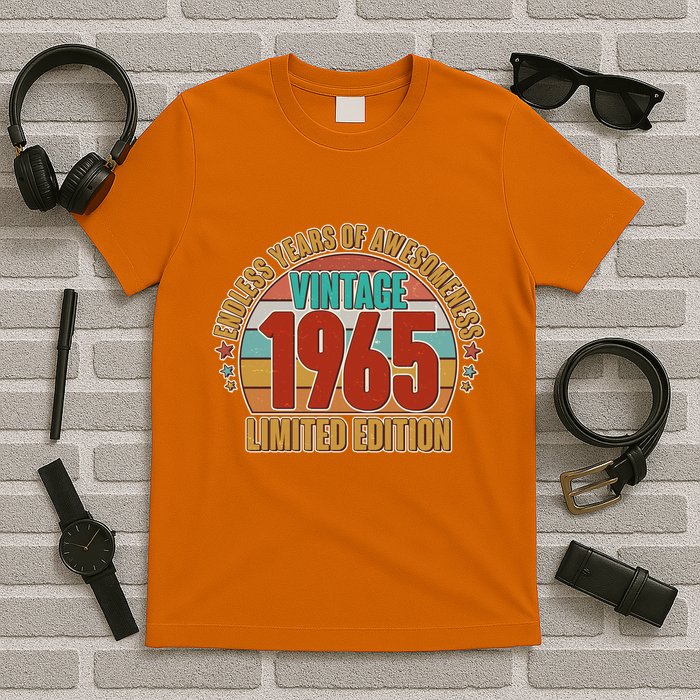 Vintage 1965 Endless Years Of Awesomeness Limited Edition 60th Birthday T-Shirt