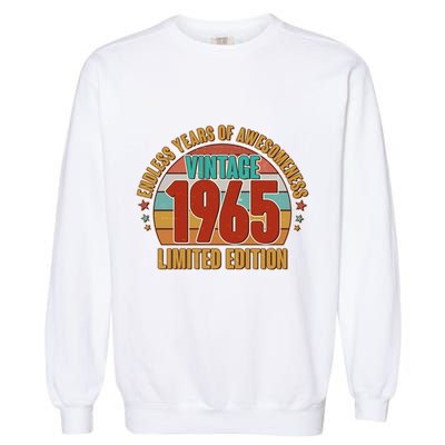 Vintage 1965 Endless Years Of Awesomeness Limited Edition 60th Birthday Garment-Dyed Sweatshirt