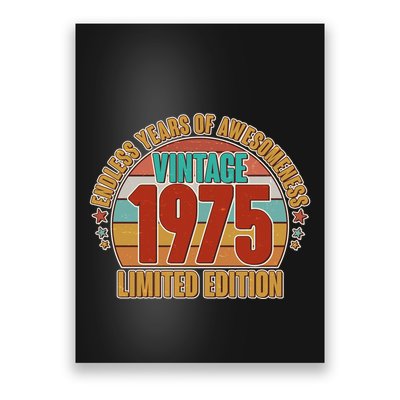 Vintage 1975 Endless Years Of Awesomeness Limited Edition 50th Birthday Poster