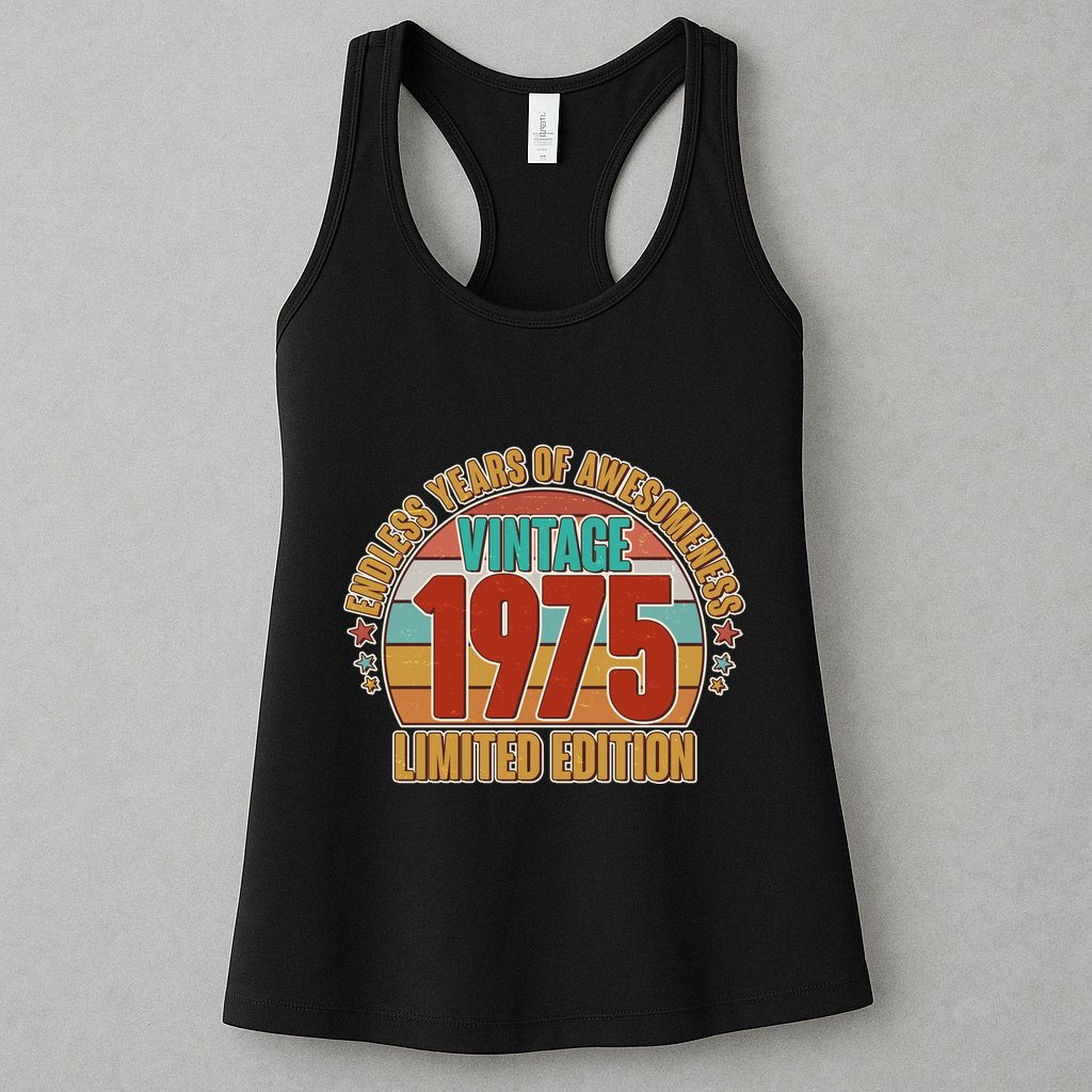 Vintage 1975 Endless Years Of Awesomeness Limited Edition 50th Birthday Womens Tank Top
