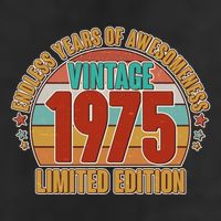 Vintage 1975 Endless Years Of Awesomeness Limited Edition 50th Birthday Golf Towel