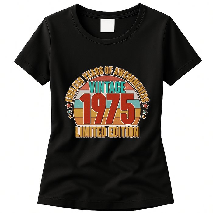 Vintage 1975 Endless Years Of Awesomeness Limited Edition 50th Birthday Womens T-Shirt