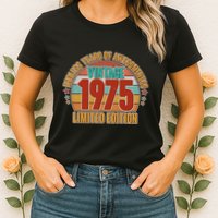 Vintage 1975 Endless Years Of Awesomeness Limited Edition 50th Birthday Womens T-Shirt