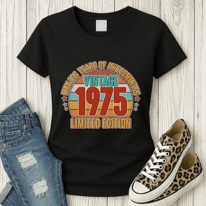 Vintage 1975 Endless Years Of Awesomeness Limited Edition 50th Birthday Womens T-Shirt
