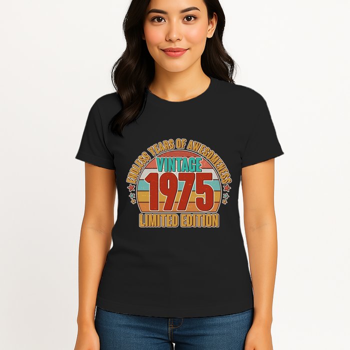 Vintage 1975 Endless Years Of Awesomeness Limited Edition 50th Birthday Womens T-Shirt