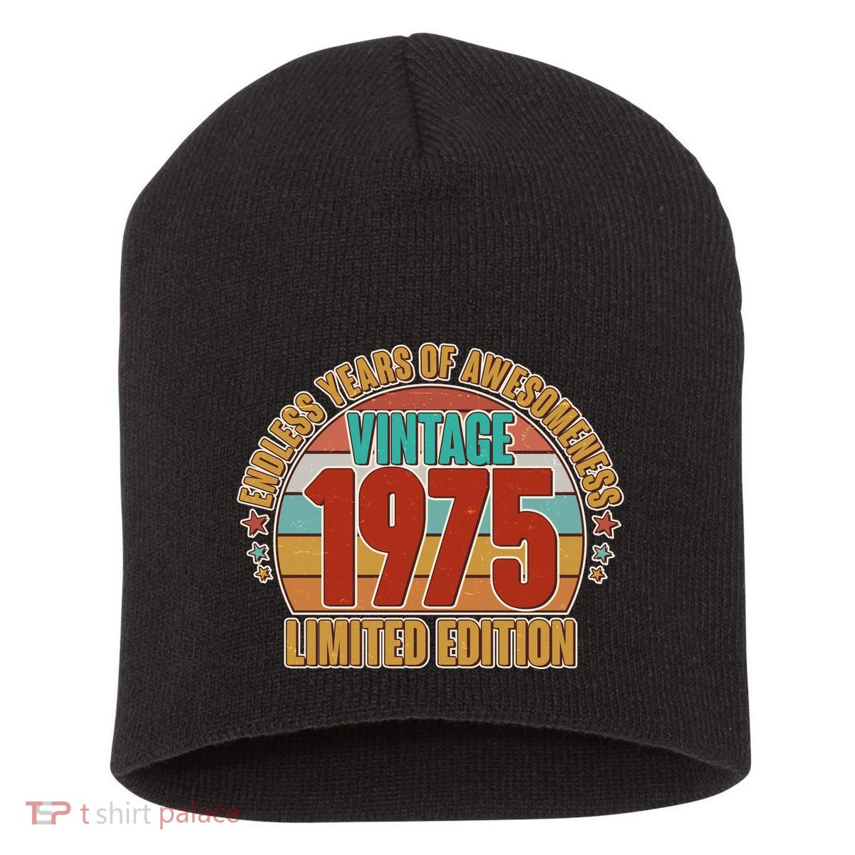 Vintage 1975 Endless Years Of Awesomeness Limited Edition 50th Birthday Short Acrylic Beanie