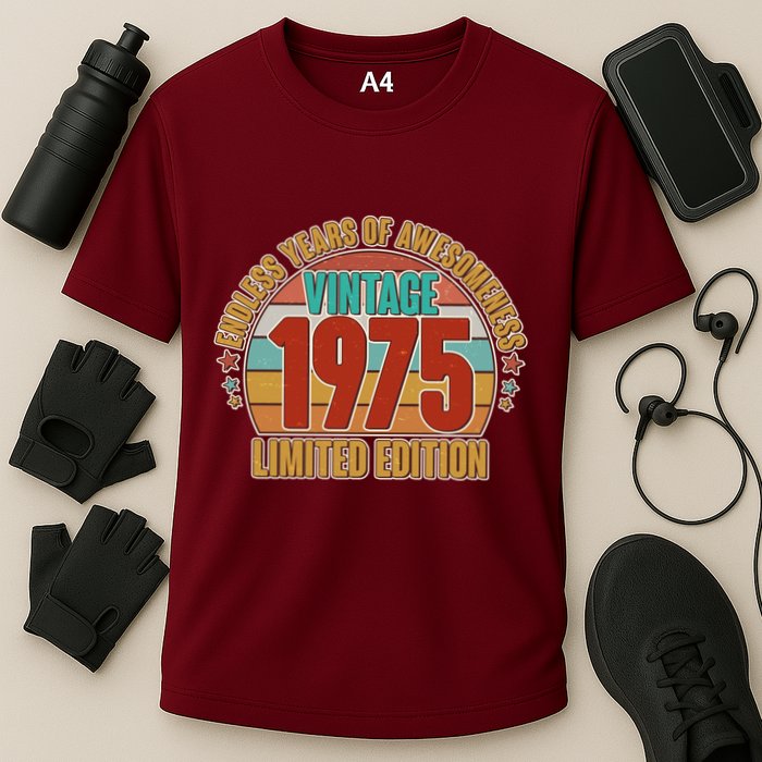 Vintage 1975 Endless Years Of Awesomeness Limited Edition 50th Birthday Performance Shirt
