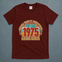 Vintage 1975 Endless Years Of Awesomeness Limited Edition 50th Birthday T-Shirt