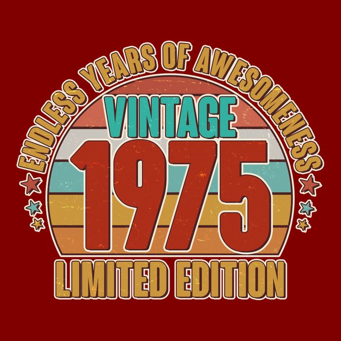 Vintage 1975 Endless Years Of Awesomeness Limited Edition 50th Birthday T-Shirt