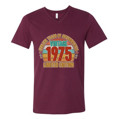 Vintage 1975 Endless Years Of Awesomeness Limited Edition 50th Birthday V-Neck T-Shirt