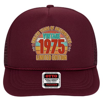 Vintage 1975 Endless Years Of Awesomeness Limited Edition 50th Birthday Trucker Hat