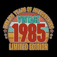 Vintage 1985 Endless Years Of Awesomeness Limited Edition 40th Birthday Bucket Hat