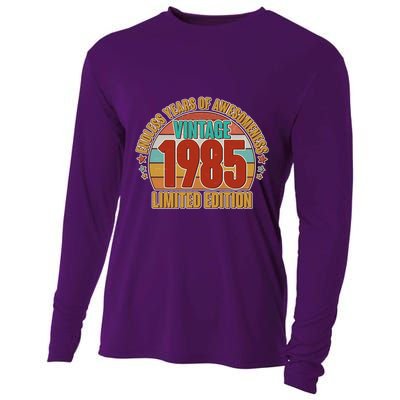 Vintage 1985 Endless Years Of Awesomeness Limited Edition 40th Birthday Cooling Performance Long Sleeve Crew