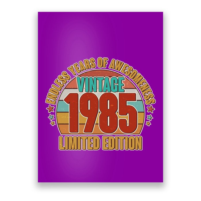 Vintage 1985 Endless Years Of Awesomeness Limited Edition 40th Birthday Poster