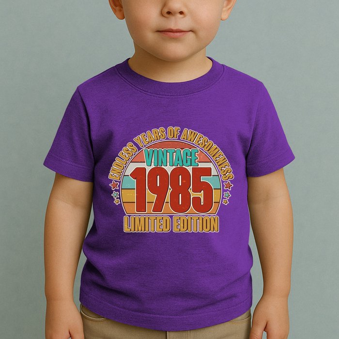 Vintage 1985 Endless Years Of Awesomeness Limited Edition 40th Birthday Toddler T-Shirt