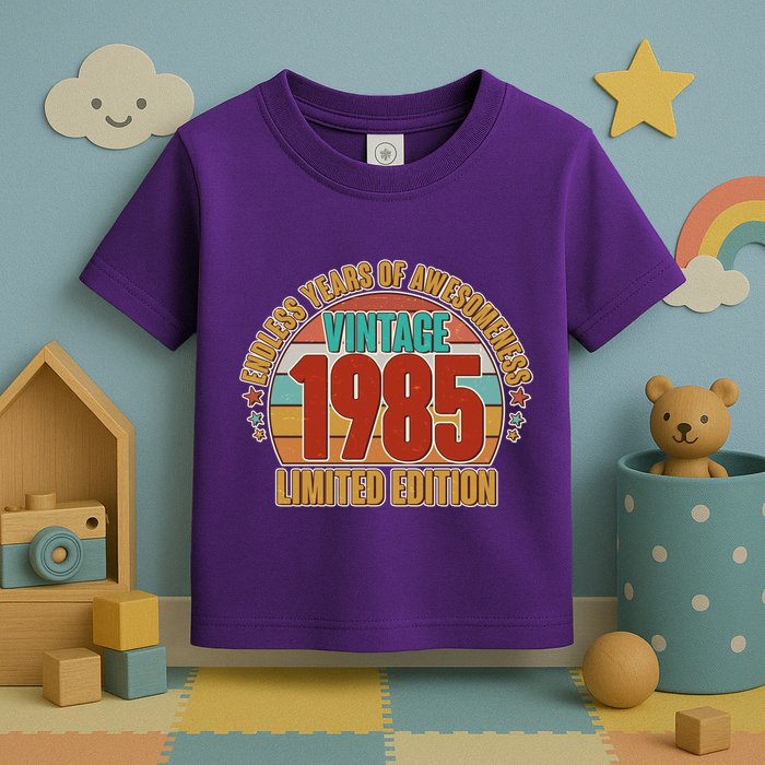 Vintage 1985 Endless Years Of Awesomeness Limited Edition 40th Birthday Toddler T-Shirt
