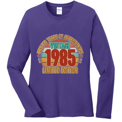 Vintage 1985 Endless Years Of Awesomeness Limited Edition 40th Birthday Ladies Long Sleeve Shirt