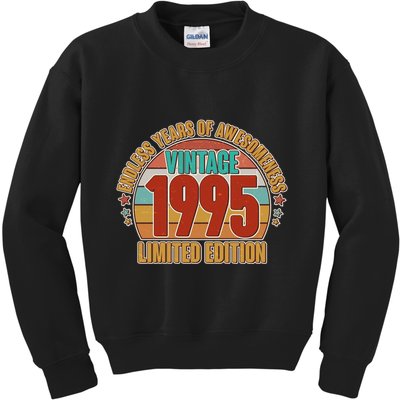 Vintage 1995 Endless Years Of Awesomeness Limited Edition 30th Birthday Kids Sweatshirt