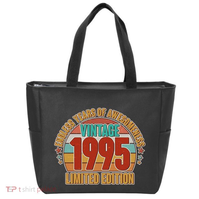 Vintage 1995 Endless Years Of Awesomeness Limited Edition 30th Birthday Zip Tote Bag