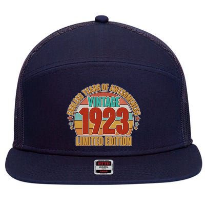 Vintage 1923 Endless Years Of Awesomeness Limited Edition 100th Birthday 7 Panel Mesh Trucker Snapback Hat