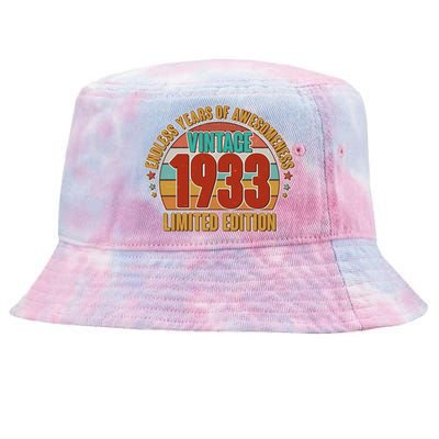 Vintage 1933 Endless Years Of Awesomeness Limited Edition 90th Birthday Tie-Dyed Bucket Hat