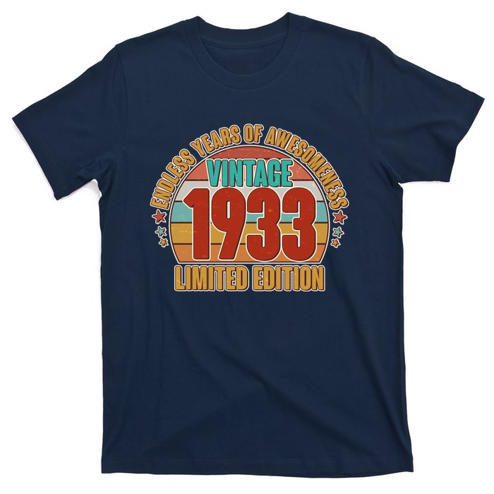 Vintage 1933 Endless Years Of Awesomeness Limited Edition 90th Birthday T-Shirt