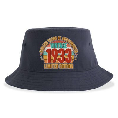 Vintage 1933 Endless Years Of Awesomeness Limited Edition 90th Birthday Sustainable Bucket Hat