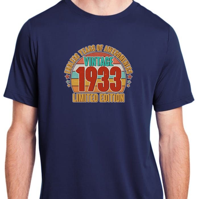 Vintage 1933 Endless Years Of Awesomeness Limited Edition 90th Birthday Adult ChromaSoft Performance T-Shirt