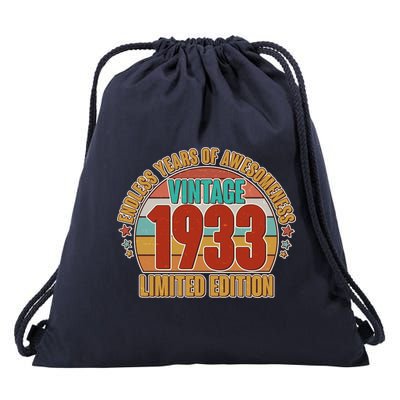 Vintage 1933 Endless Years Of Awesomeness Limited Edition 90th Birthday Drawstring Bag