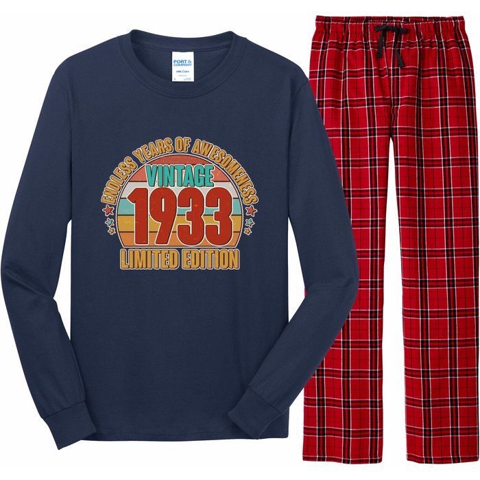 Vintage 1933 Endless Years Of Awesomeness Limited Edition 90th Birthday Long Sleeve Pajama Set