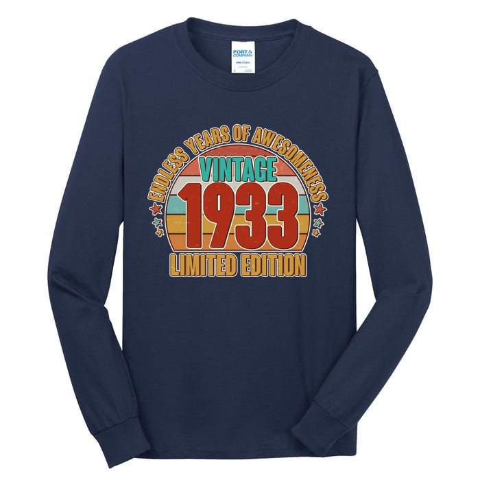 Vintage 1933 Endless Years Of Awesomeness Limited Edition 90th Birthday Tall Long Sleeve T-Shirt