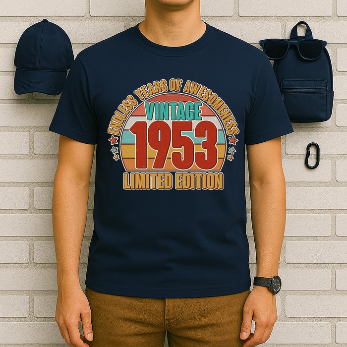 Vintage 1953 Endless Years Of Awesomeness Limited Edition 70th Birthday T-Shirt