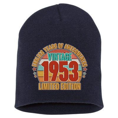 Vintage 1953 Endless Years Of Awesomeness Limited Edition 70th Birthday Short Acrylic Beanie