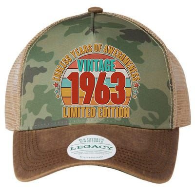 Vintage 1963 Endless Years Of Awesomeness Limited Edition 60th Birthday Legacy Tie Dye Trucker Hat