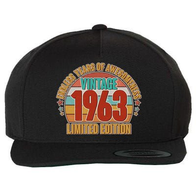 Vintage 1963 Endless Years Of Awesomeness Limited Edition 60th Birthday Wool Snapback Cap