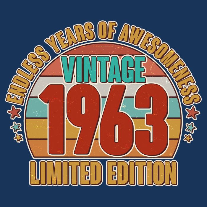 Vintage 1963 Endless Years Of Awesomeness Limited Edition 60th Birthday T-Shirt