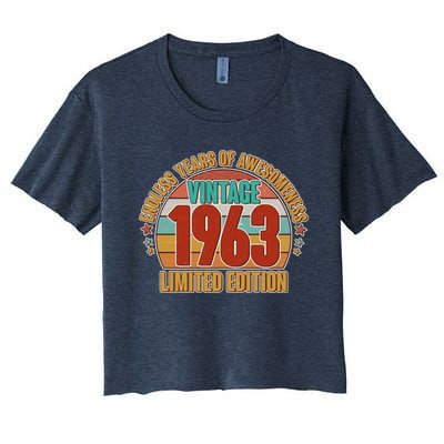 Vintage 1963 Endless Years Of Awesomeness Limited Edition 60th Birthday Women's Crop Top Tee