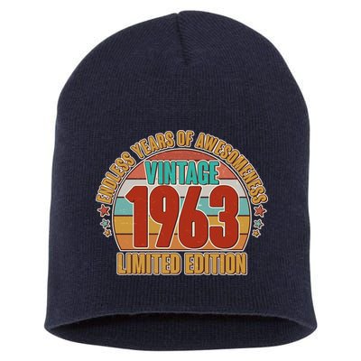Vintage 1963 Endless Years Of Awesomeness Limited Edition 60th Birthday Short Acrylic Beanie