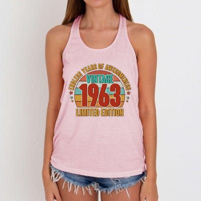 Vintage 1963 Endless Years Of Awesomeness Limited Edition 60th Birthday Women's Knotted Racerback Tank