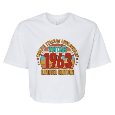 Vintage 1963 Endless Years Of Awesomeness Limited Edition 60th Birthday Bella+Canvas Jersey Crop Tee