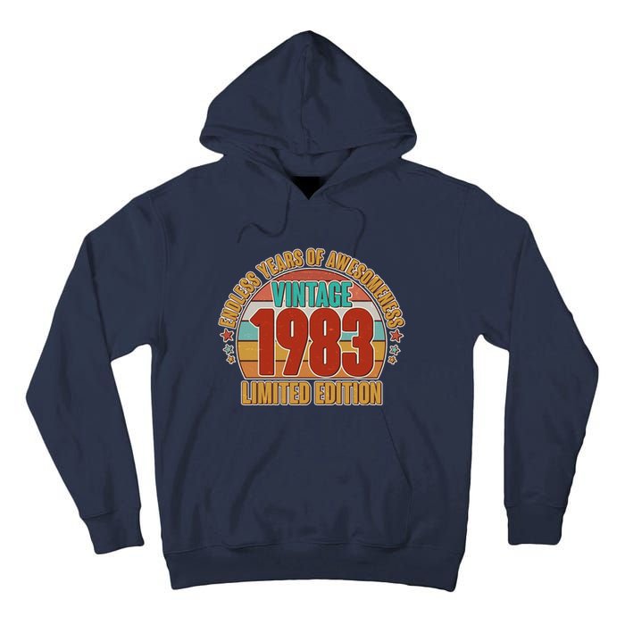 Vintage 1983 Endless Years Of Awesomeness Limited Edition 40th Birthday Tall Hoodie