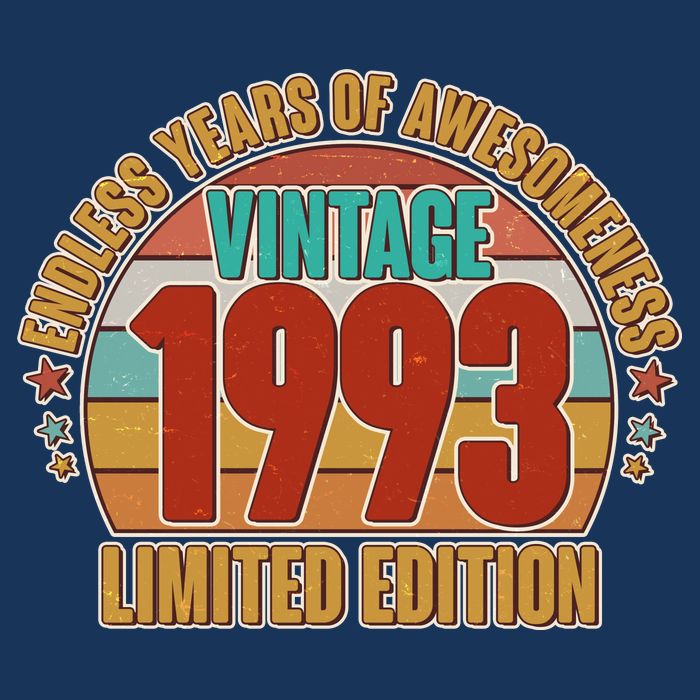 Vintage 1993 Endless Years Of Awesomeness Limited Edition 30th Birthday T-Shirt