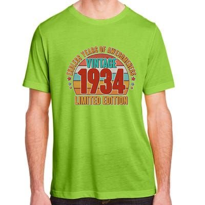 Vintage 1934 Endless Years Of Awesomeness Limited Edition 90th Birthday Adult ChromaSoft Performance T-Shirt