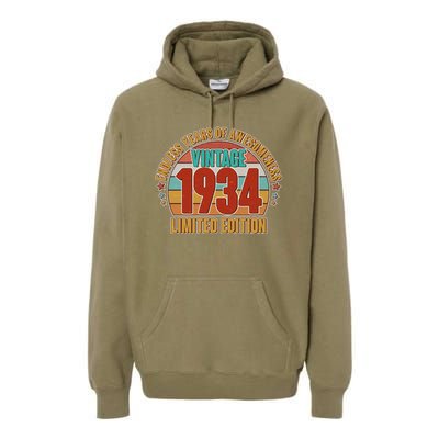 Vintage 1934 Endless Years Of Awesomeness Limited Edition 90th Birthday Premium Hoodie