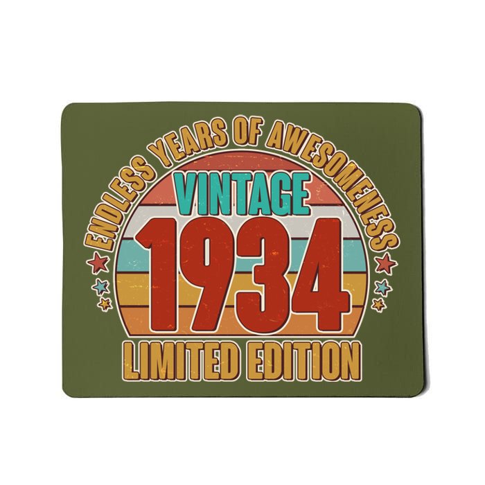 Vintage 1934 Endless Years Of Awesomeness Limited Edition 90th Birthday Mousepad