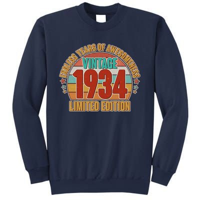 Vintage 1934 Endless Years Of Awesomeness Limited Edition 90th Birthday Sweatshirt