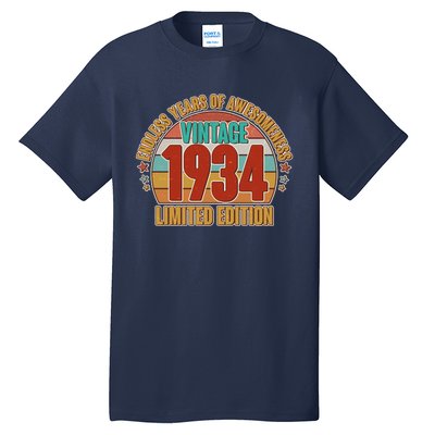 Vintage 1934 Endless Years Of Awesomeness Limited Edition 90th Birthday Tall T-Shirt