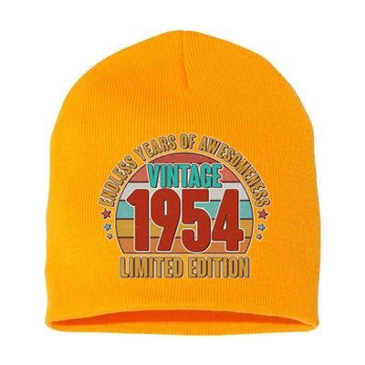 Vintage 1954 Endless Years Of Awesomeness Limited Edition 70th Birthday Short Acrylic Beanie