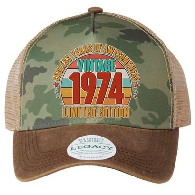 Vintage 1974 Endless Years Of Awesomeness Limited Edition 50th Birthday Legacy Tie Dye Trucker Hat