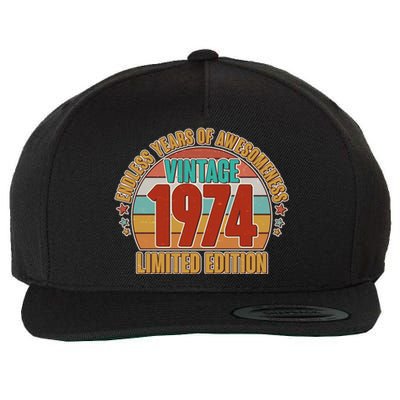 Vintage 1974 Endless Years Of Awesomeness Limited Edition 50th Birthday Wool Snapback Cap